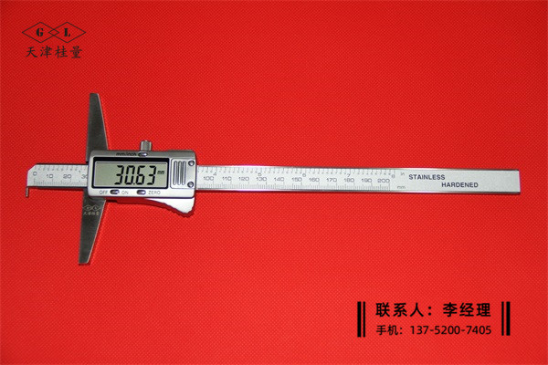 单沟数显深度卡尺0-200（沟1mm)